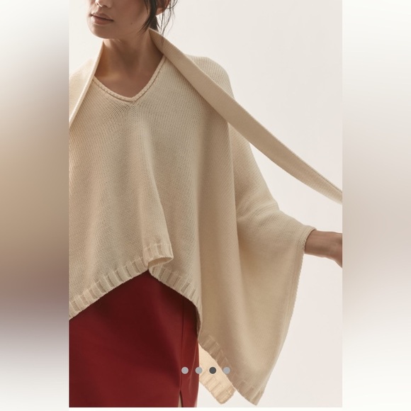 100% Wool Anthropologie Atelier Delphine V-Neck Layered Wool Sweater size XS/S. - Picture 4 of 8